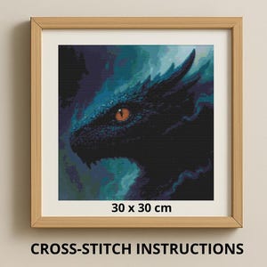 Dragon Counted Cross Stitch Pattern, Digital Printable