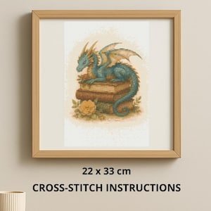 Dragon Counted Cross Stitch Pattern, Digital Printable cross Stitch Pattern