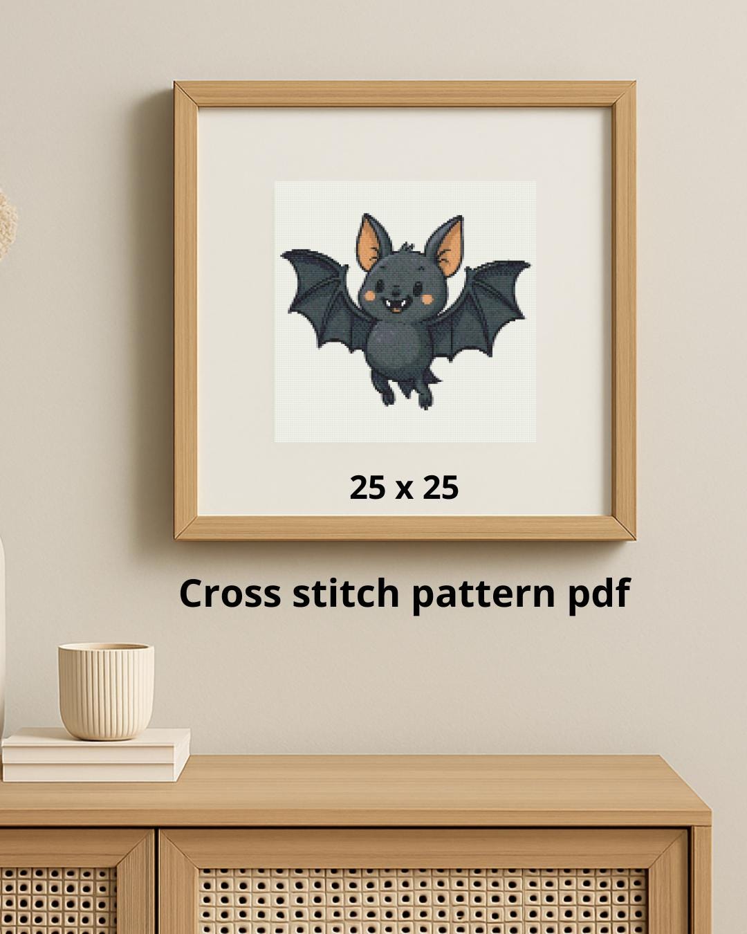 Cute Halloween Bat Cross Stitch Pattern • Modern Embroidery (PDF) - Etsy
