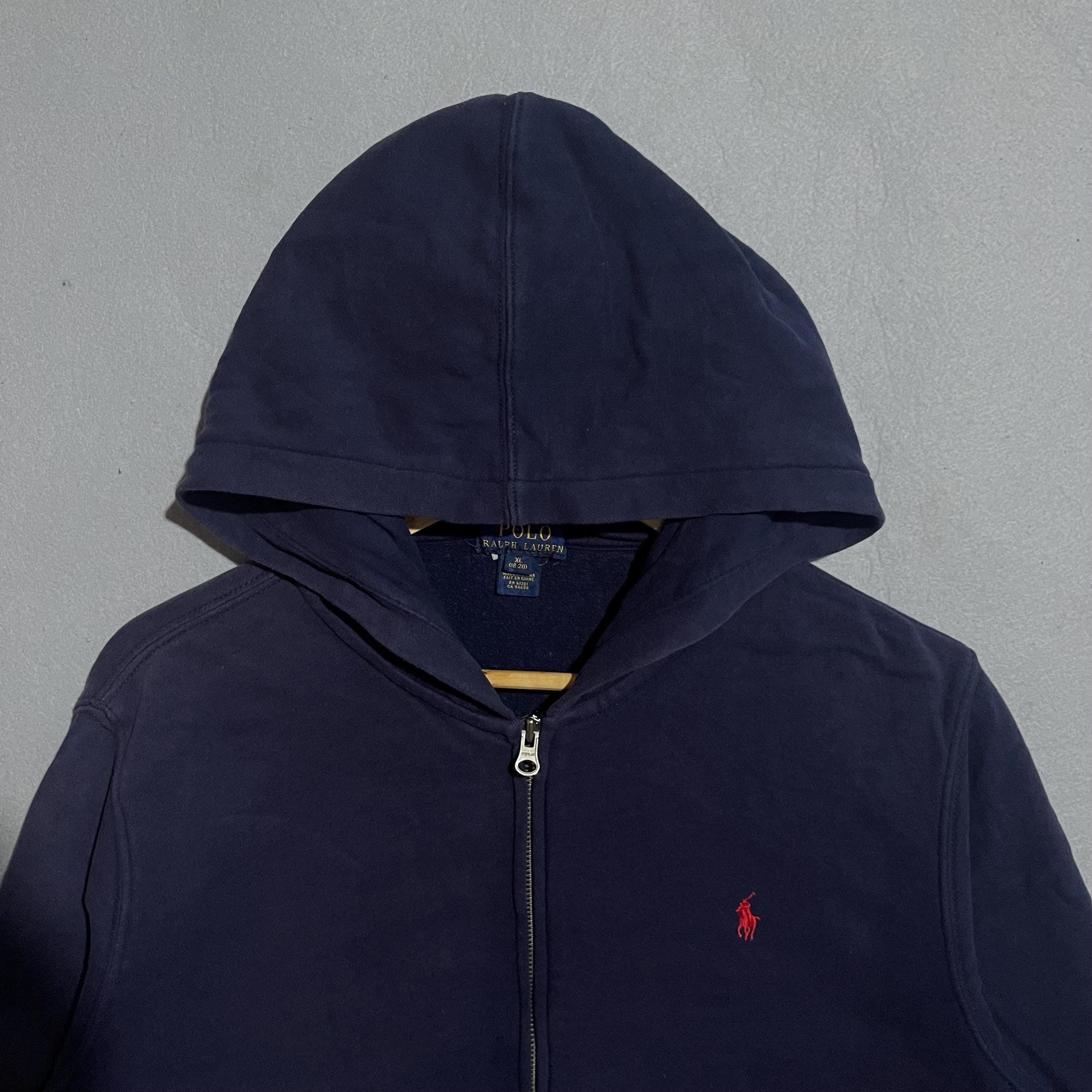 Vintage Y2K Polo Ralph Lauren Navy Full-zip Hoodie Sweatshirt - Etsy