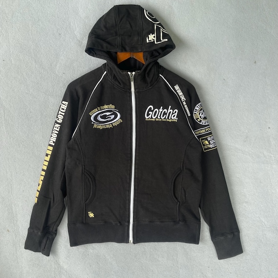 Vintage Y2K Gotcha Graphic Full-zip Hoodie Black Streetwear - Etsy