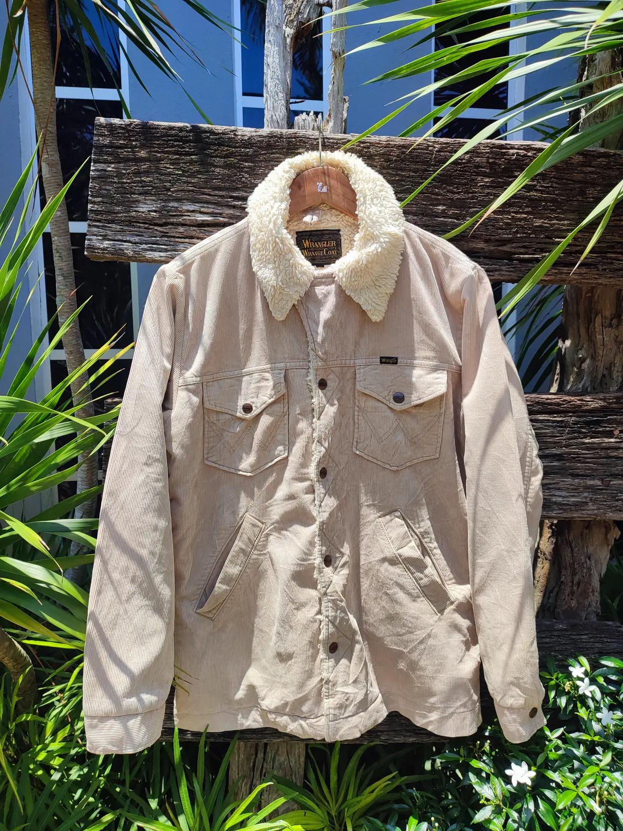 Vintage Wrangler Wrange Coat Sherpa-lined Corduroy Jacket – Beige
