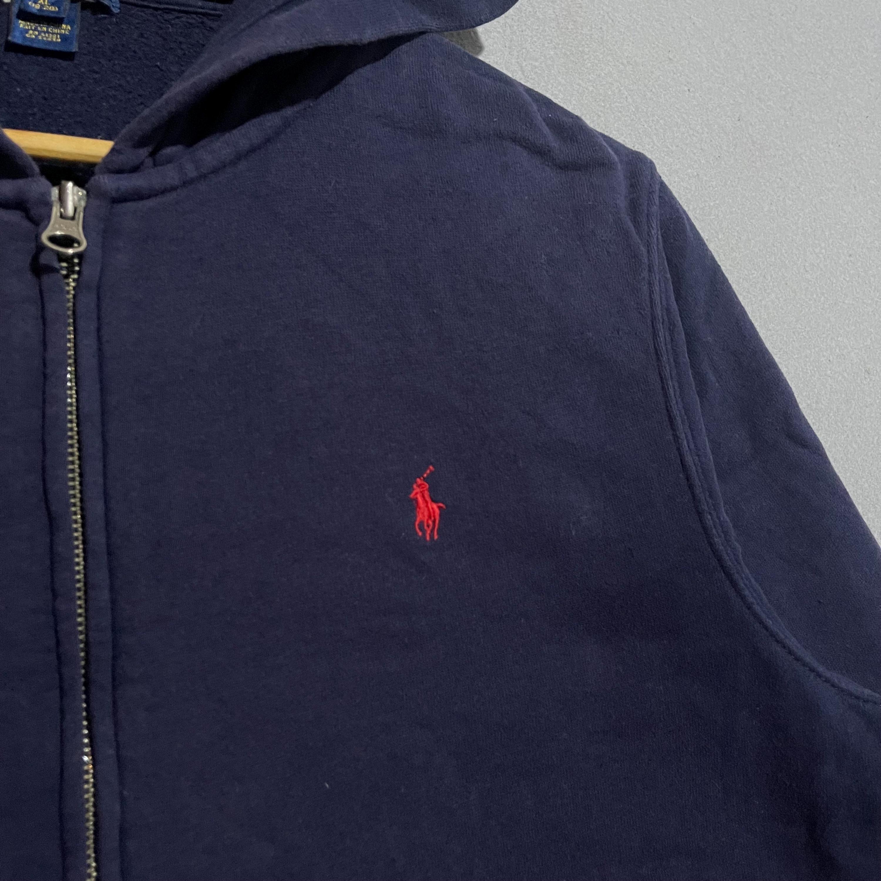 Vintage Y2K Polo Ralph Lauren Navy Full-zip Hoodie Sweatshirt - Etsy