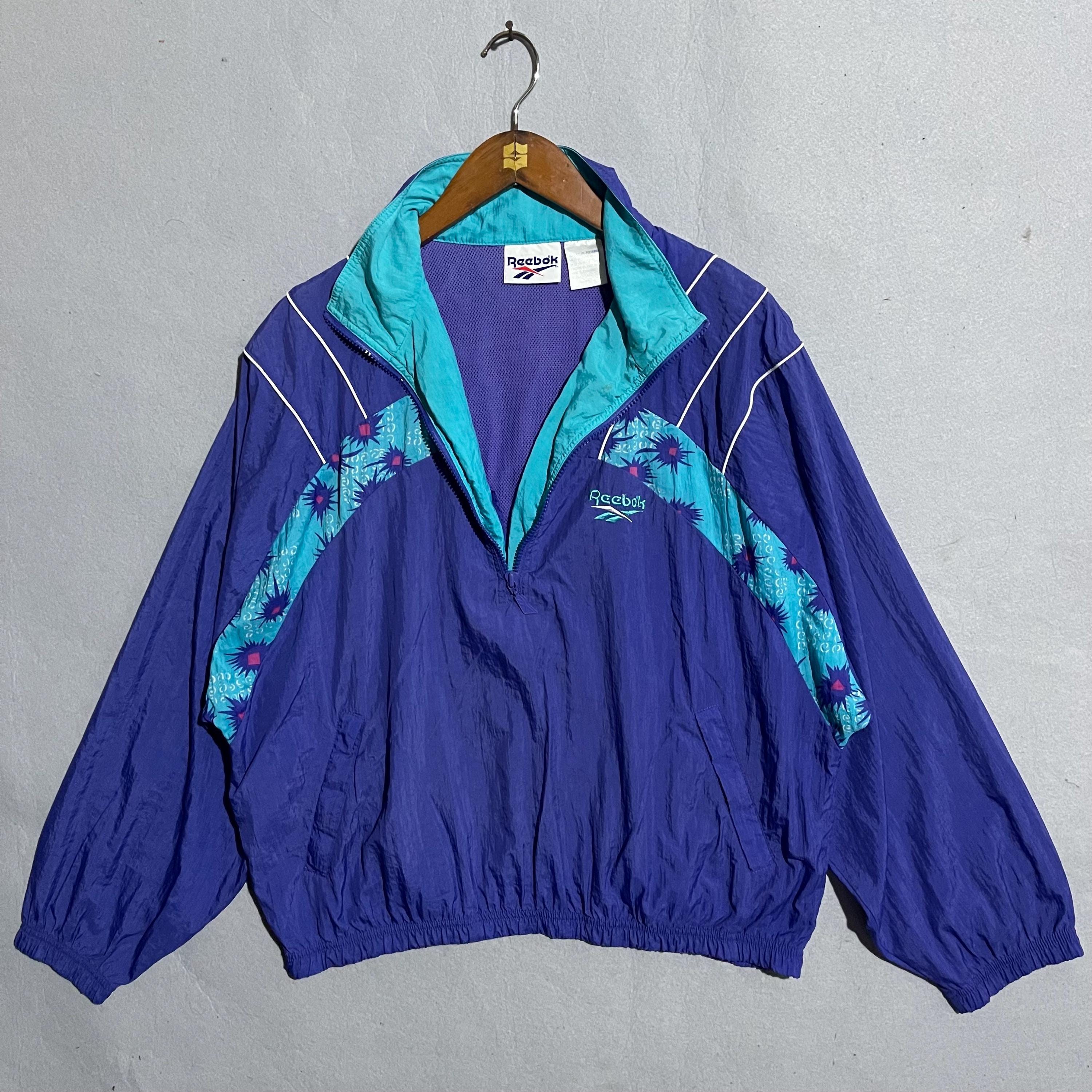 Vintage Reebok Windbreaker – 90s Purple Teal Nylon Track Jacket - Etsy