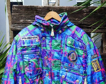 VTG 90s PHENIX FIS Limited Ski Jacket – Neon Abstract Print