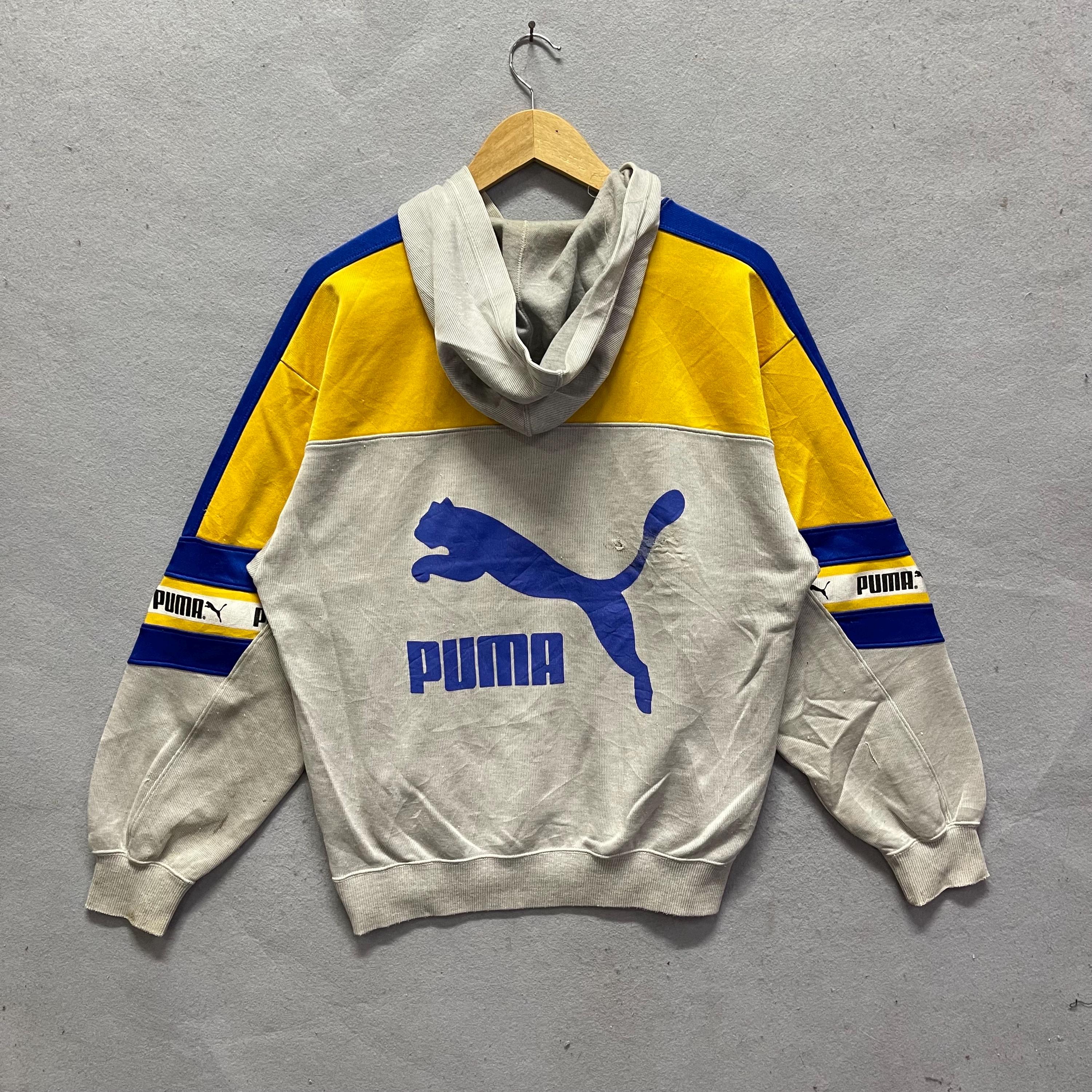 Vintage Puma Colorblock Pullover Hoodie - Etsy