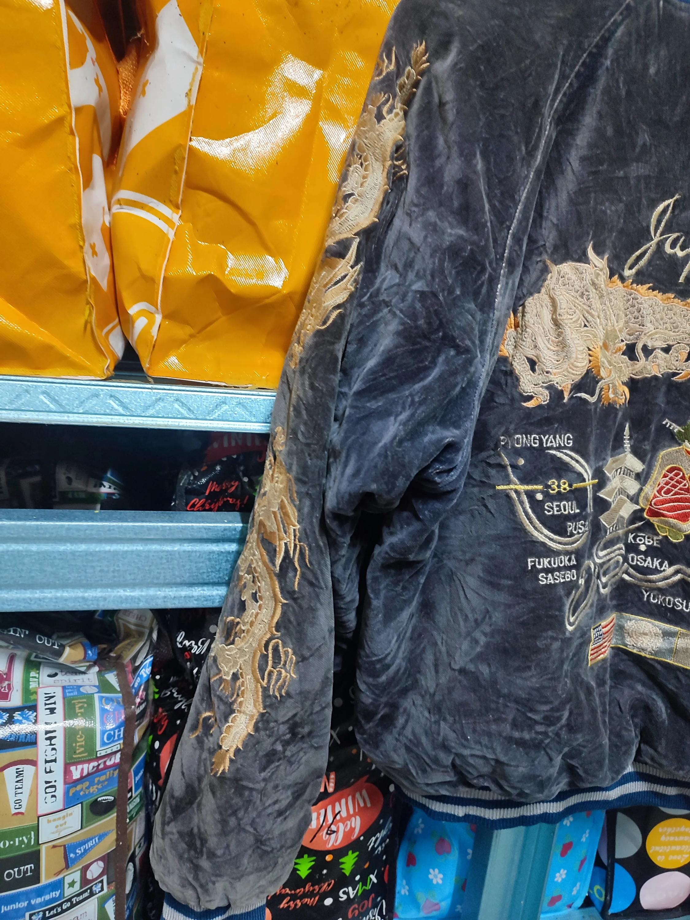 90s Houston Sukajan Japan Souvenir Jacket Dragon Embroidery - Etsy