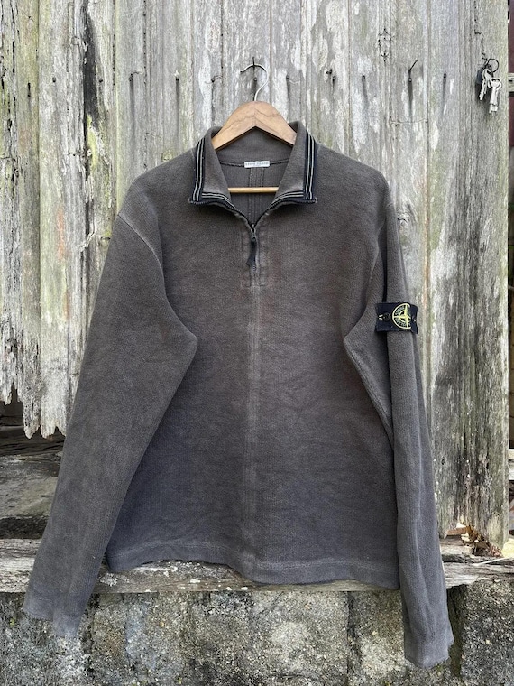 Stone Island AW2003 Vintage Olive 1/4 Zip Sweater – L - Etsy UK