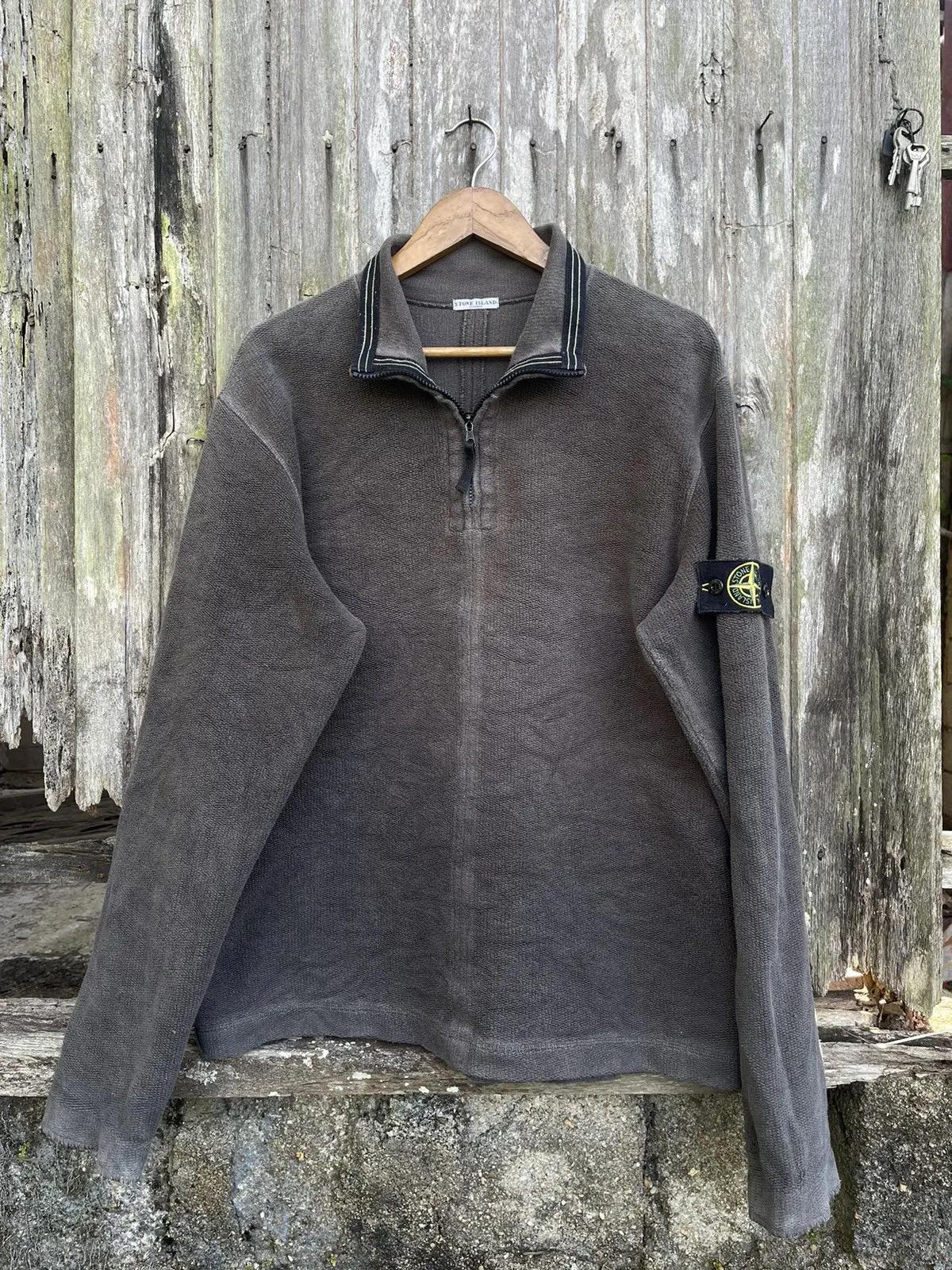 Stone Island AW2003 Vintage Olive 1/4 Zip Sweater – L - Etsy