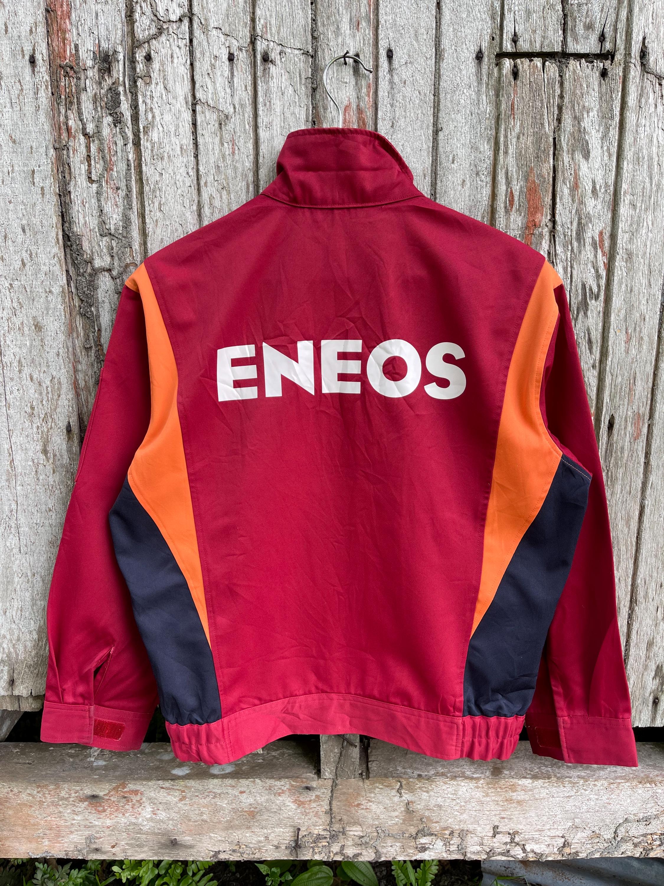 日本のENEOSレッドワークウェアジャケット - カラーブロック