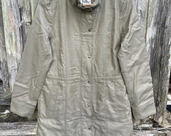 vintage Michel Klein WKMK Paris - Manteau utilitaire de créateur - Vêtements d'extérieur minimalistes d'inspiration militaire, mode française intemporelle