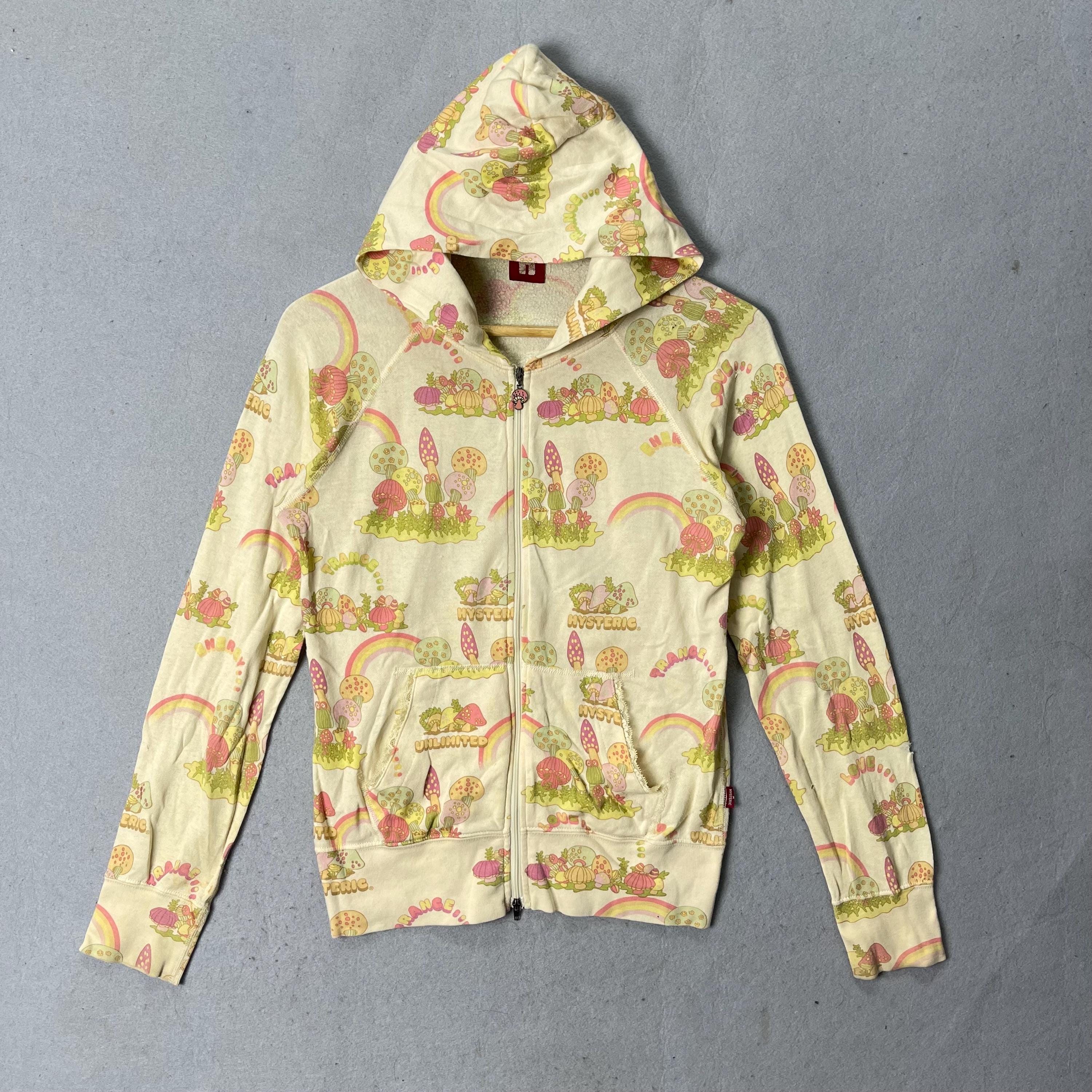 y2k❤️00s HYSTERIC GLAMOUR アイスクリーム ジップパーカー Hysteric Glamour All-over Print Zip Hoodie Cream (free Size
