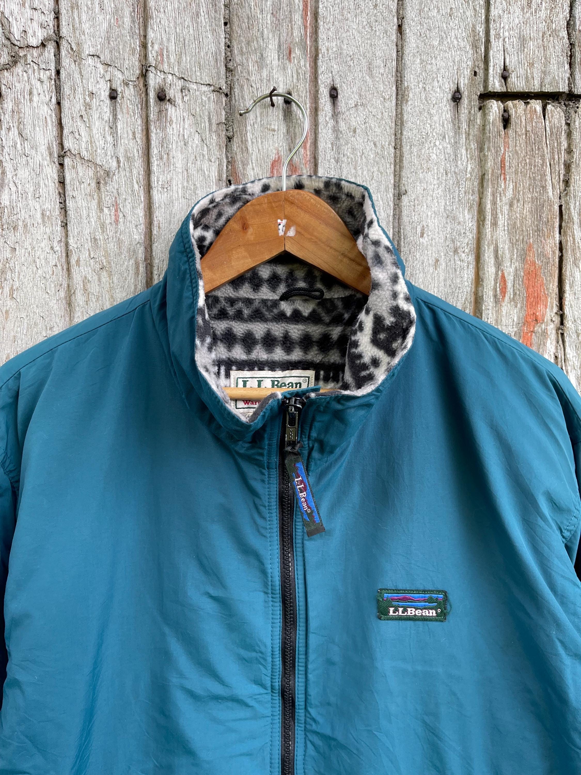 Vintage L.L. Bean Teal Warm-up Jacket – Fleece Lined 90s Outerwear