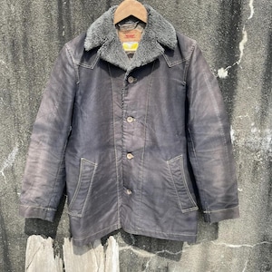 Vintage Levi's Sherpa-fodrad ladugårdskappa - Svart med slitning