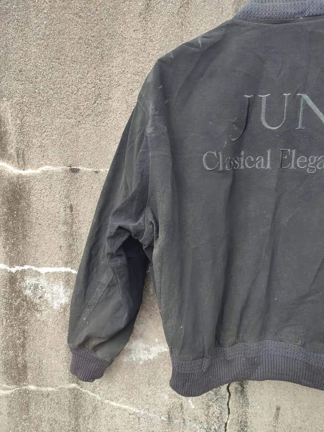 JUN MEN “classical Elegance” Embroidered Bomber Jacket – Black