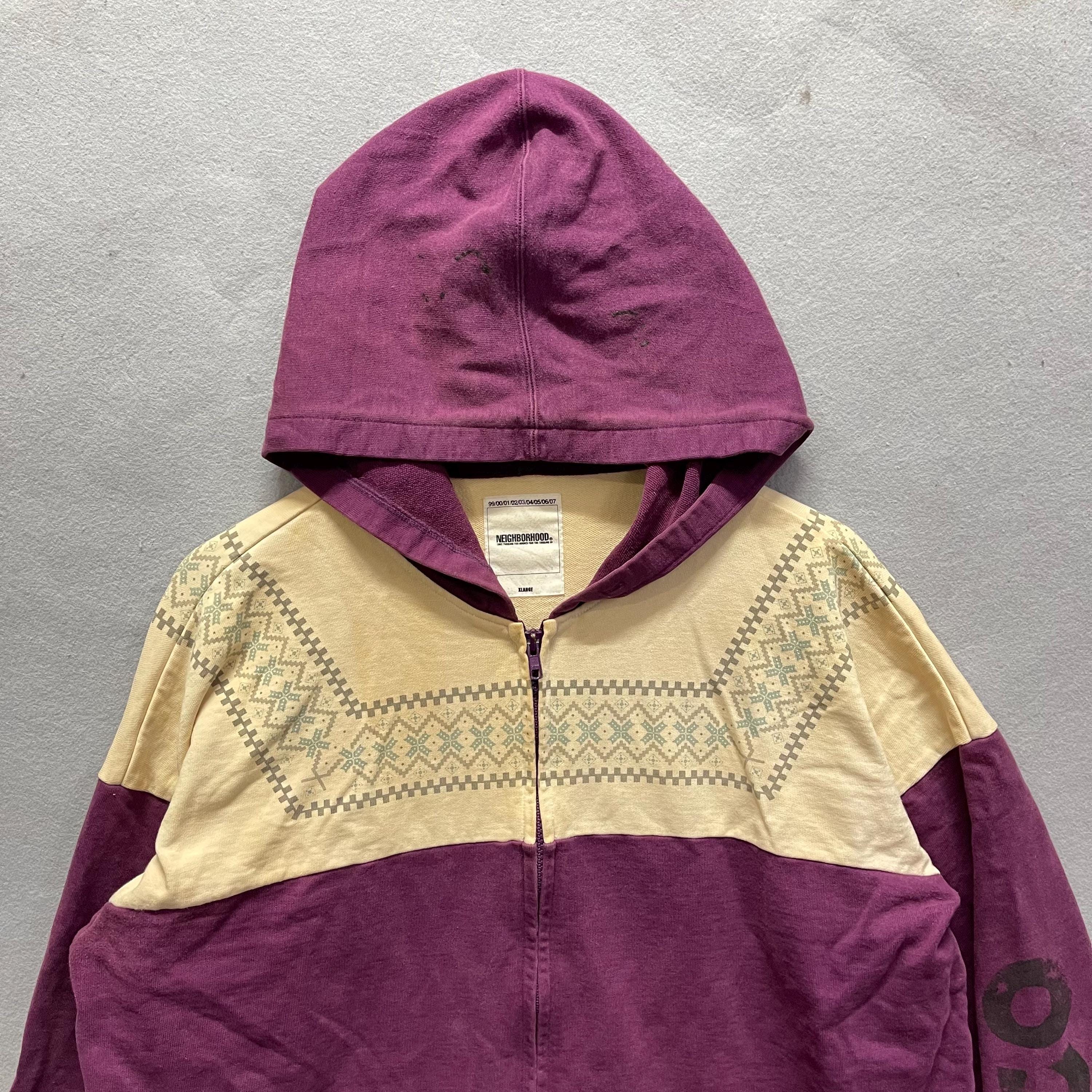 2003 Neighborhood “disco” Archive Zip Hoodie – Purple & Cream