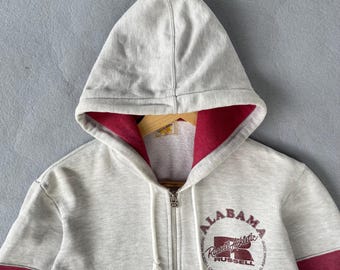 Vintage 80s–90s Russell Athletic X Mizuno Alabama Zip Hoodie (made