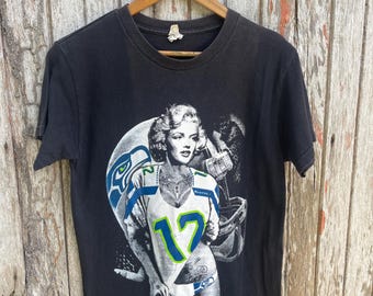 ヴィンテージ マリリン・モンロー シアトル・シーホークス M古着 半袖 Tシャツ NFL シアトル シーホークス マリリン モンロー ノースリーブTシャツ