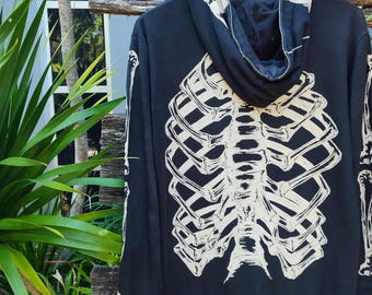 Glad News “x-ray Vision” Skeleton Full-zip Hoodie – Harajuku Punk