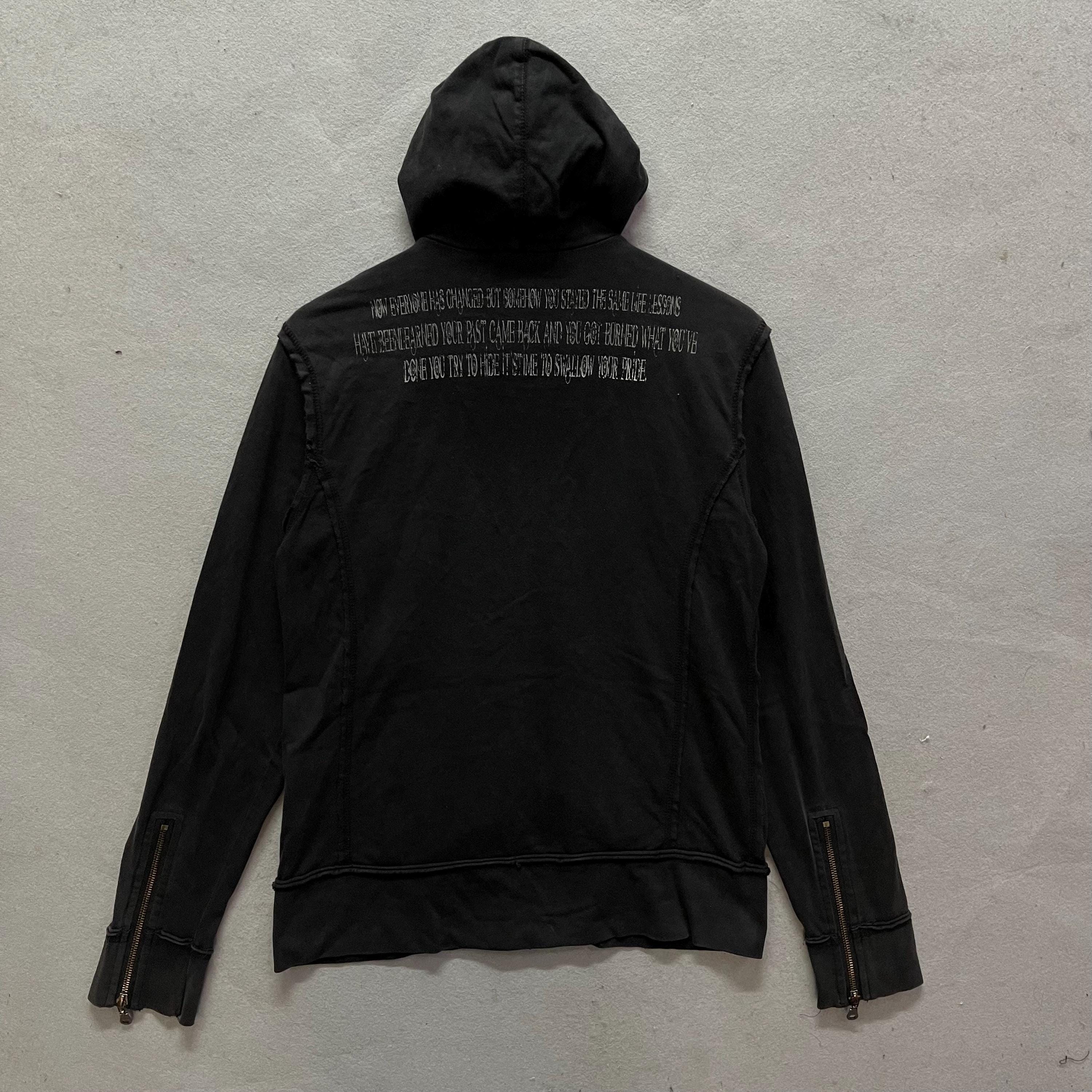 in the attic 英字 ギミック 平成 y2k お兄系 2000s in the Attic Graphic Zip Hoodie Punk Goth L - Etsy Israel