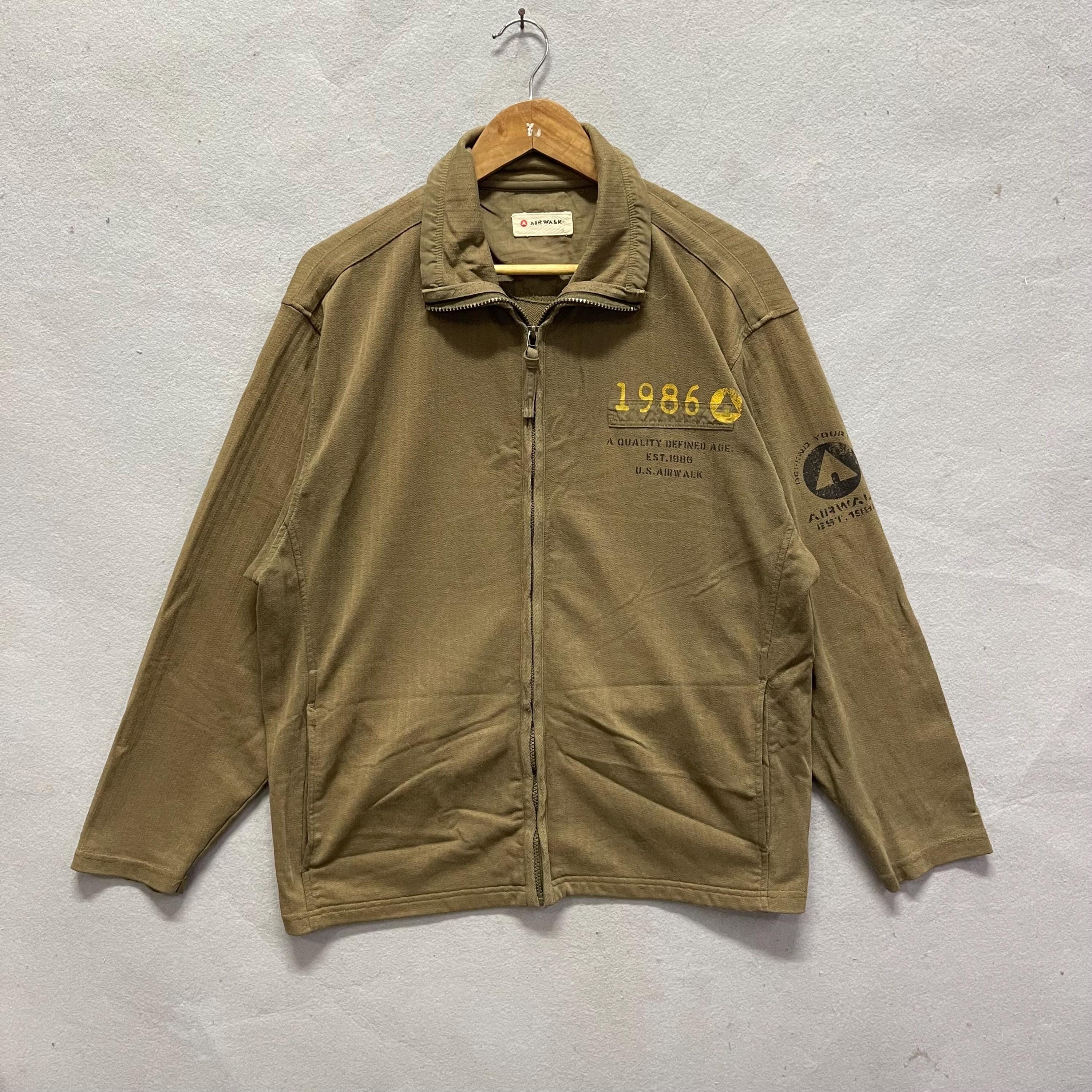 air walk ジャケット Airwalk “1986 U.S. Airwalk” Military Zip Jacket – Khaki Workwear