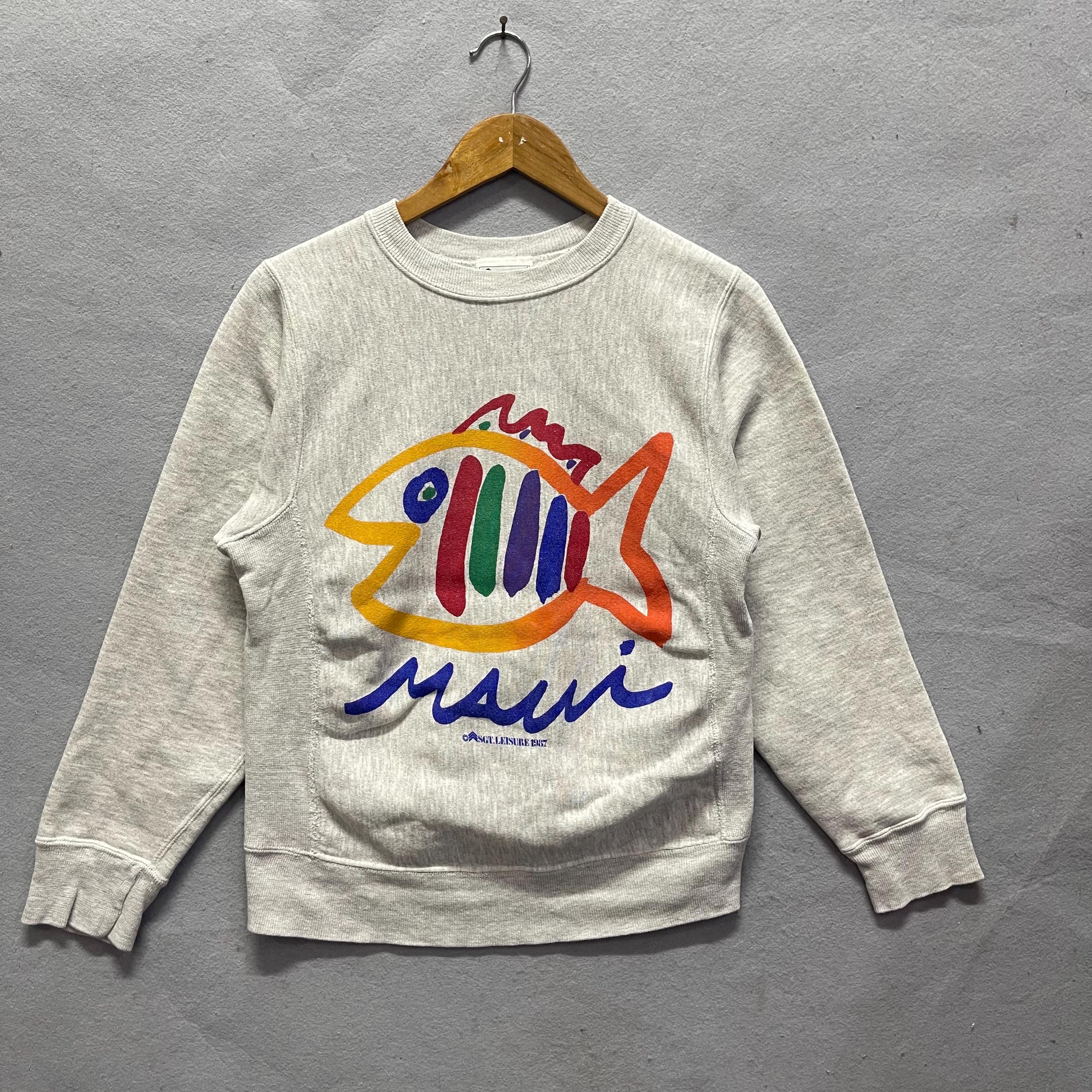 Vintage 80s Maui SGT Leisure Fish Graphic Sweatshirt - Etsy