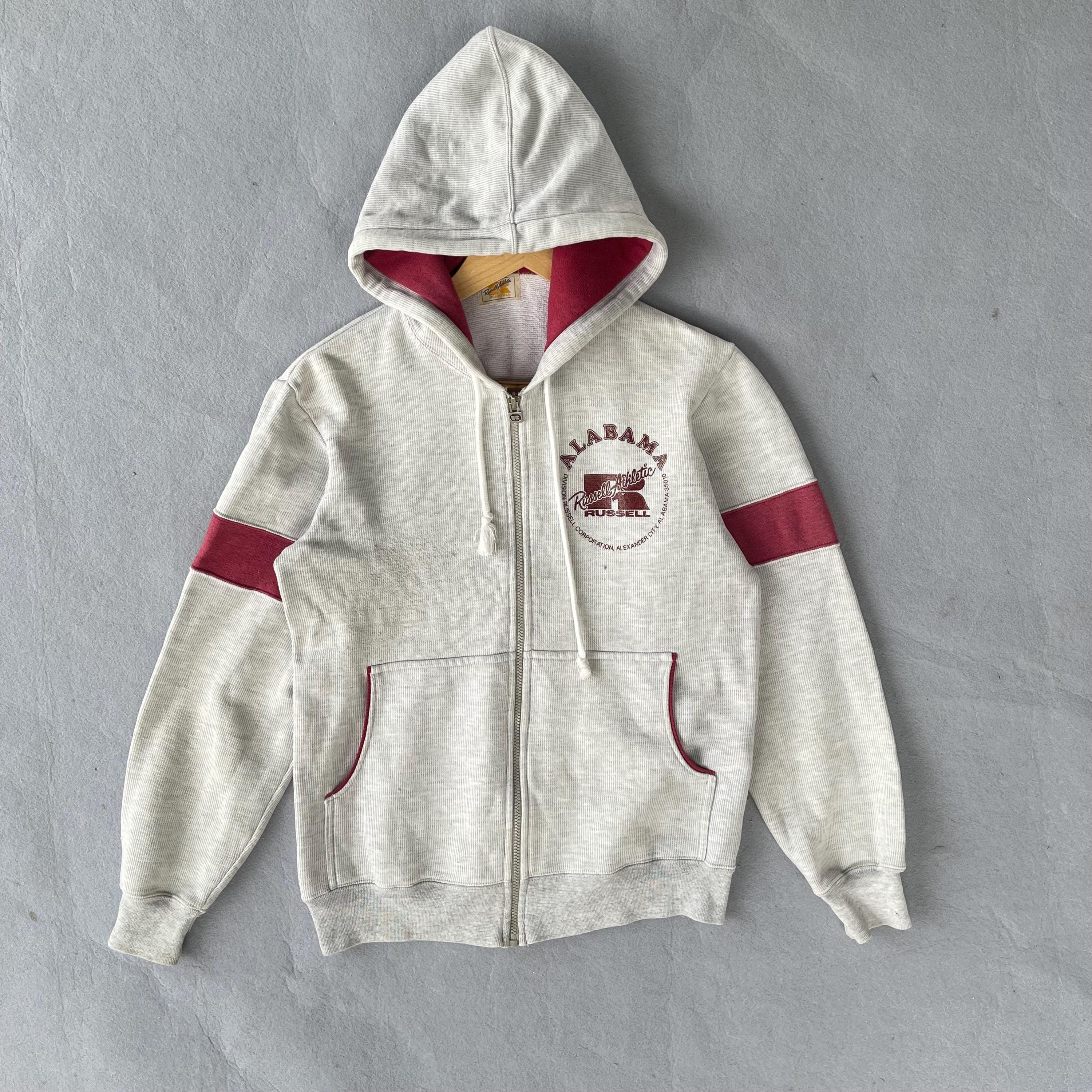 Vintage 80s–90s Russell Athletic X Mizuno Alabama Zip Hoodie (made