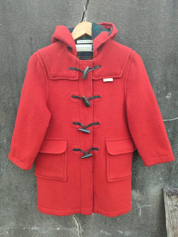 Gloverall, Vintage Gloverall Made in England Red Wool Duffle Coat