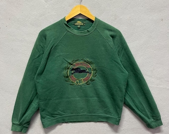 Vintage geborduurd Longchamp Paris-sweater – groen (made in Italy)