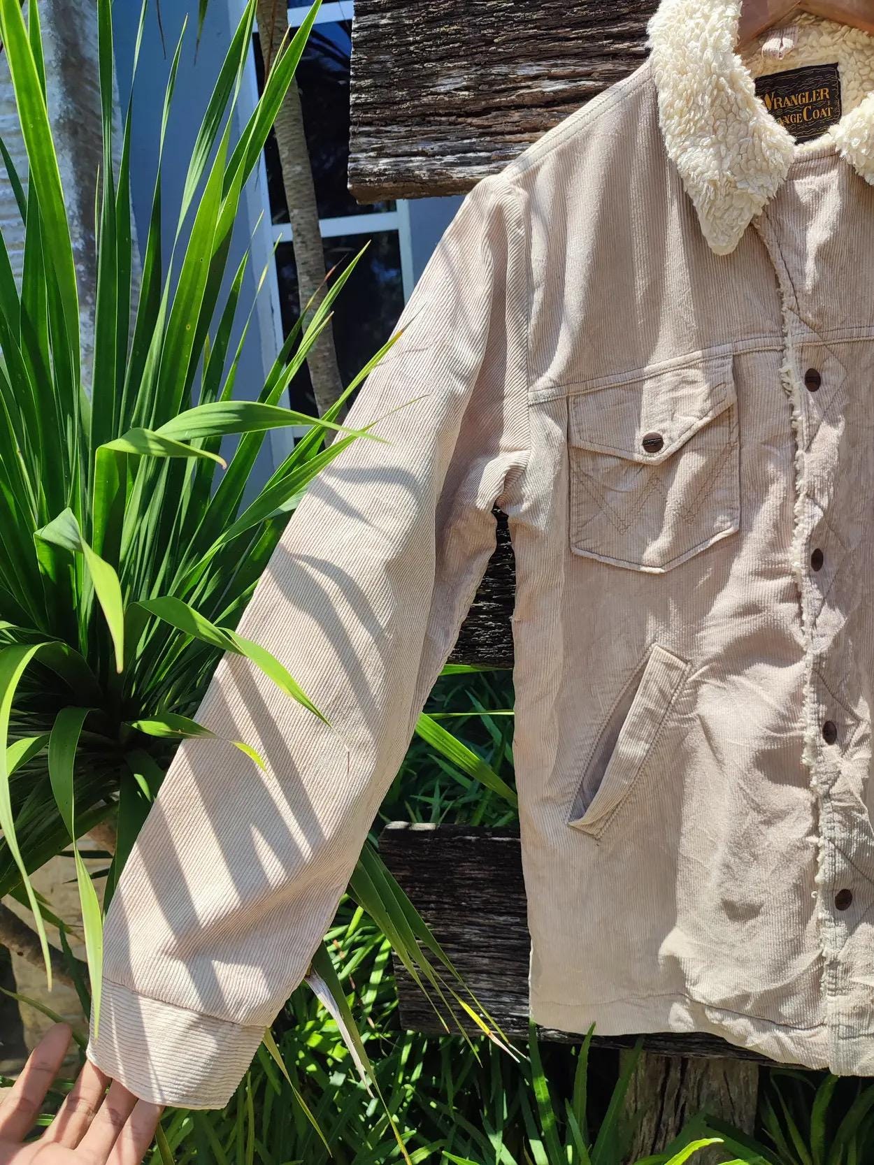 Vintage Wrangler Wrange Coat Sherpa-lined Corduroy Jacket – Beige