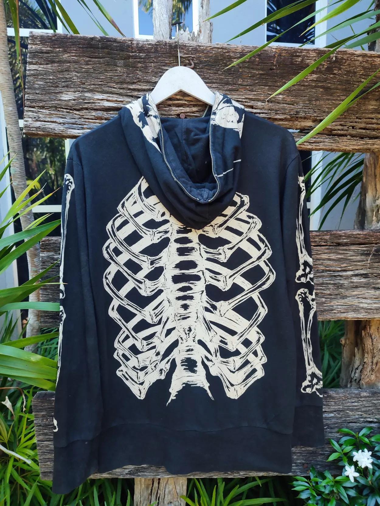 トップス ElCid GLADNEWS Rock skull hoodie Glad News “x-ray Vision” Skeleton Full-zip Hoodie – Harajuku Punk