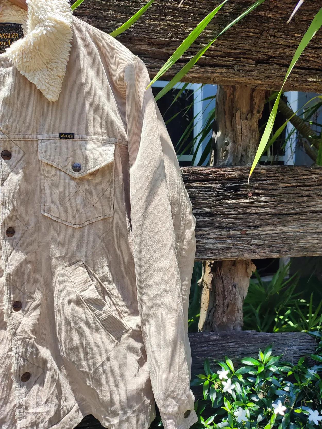 Vintage Wrangler Wrange Coat Sherpa-lined Corduroy Jacket – Beige