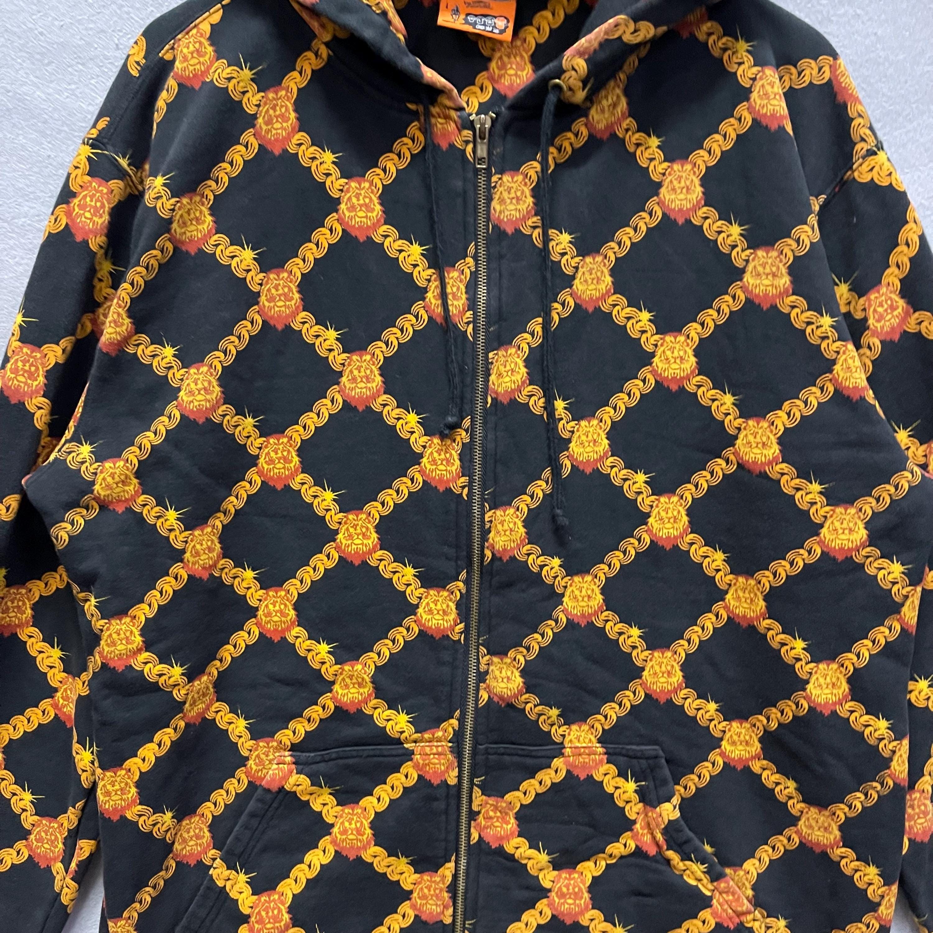 Vintage Mural “chain & Lion” Full Zip Hoodie (studio Murasaki