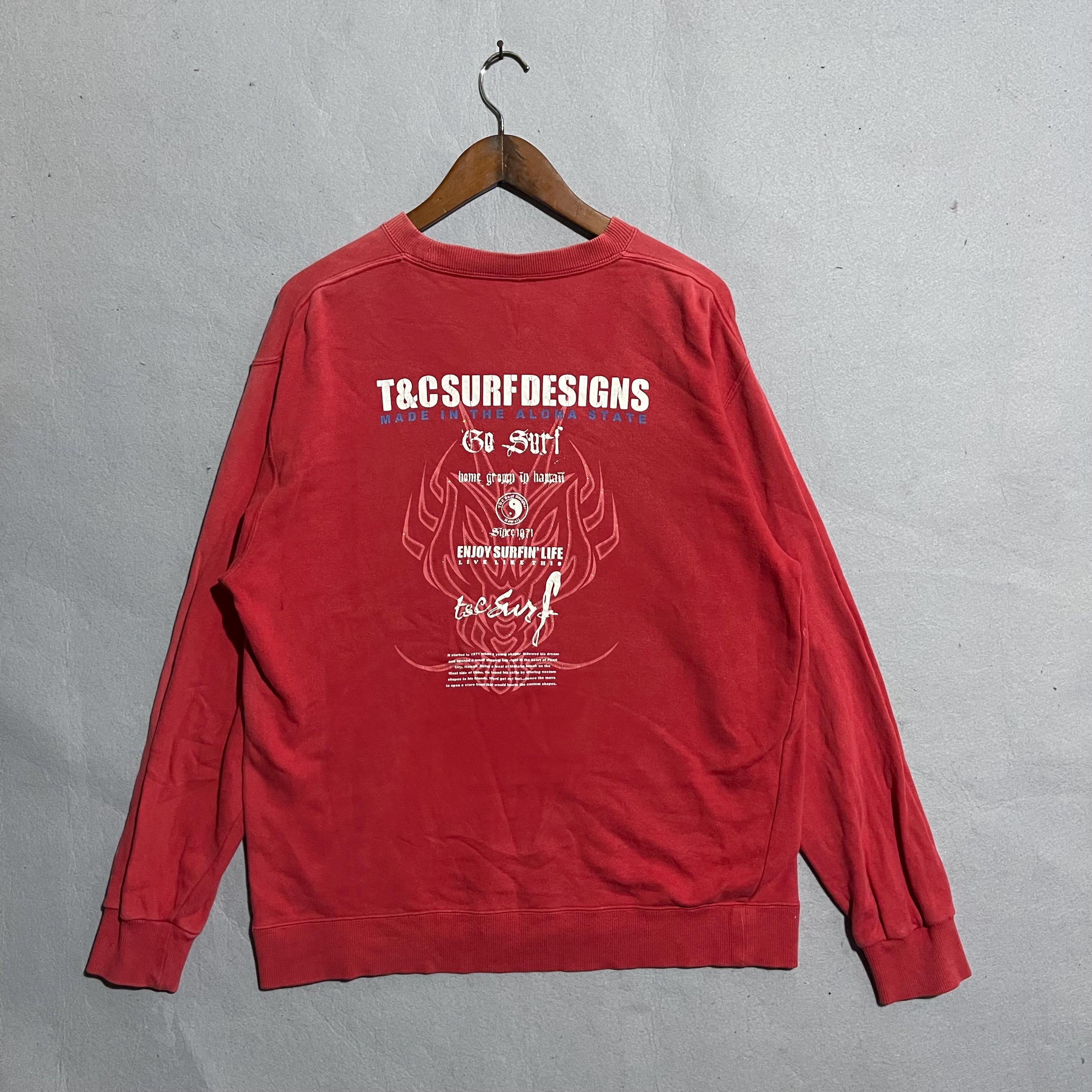 Vintage T&C Surf Designs Sweatshirt, Dragon Graphic Pullover (size