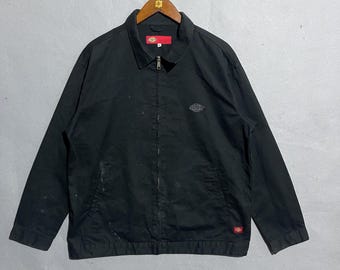 Dickies Black Workwear Harrington Jacket – Size XL - Etsy