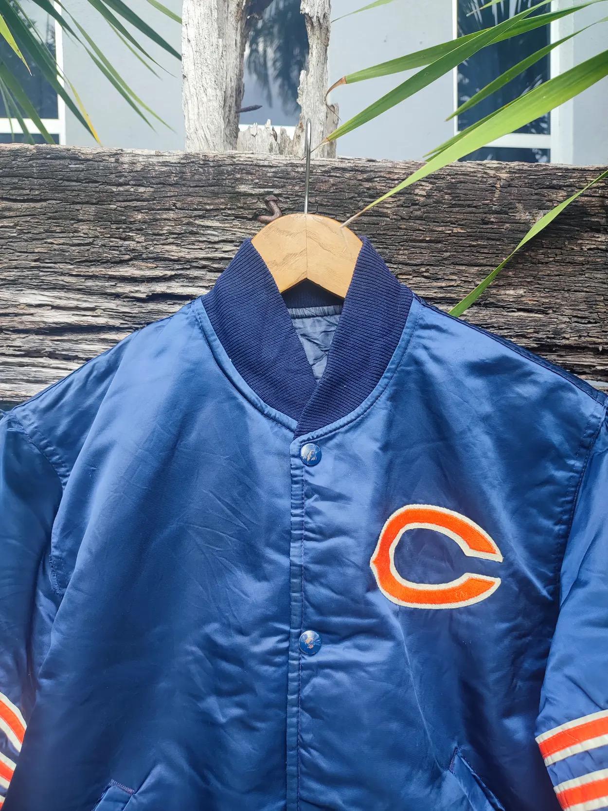 Vintage 90s Starter NFL Pro Line Chicago Bears Satin Bomber Jacket