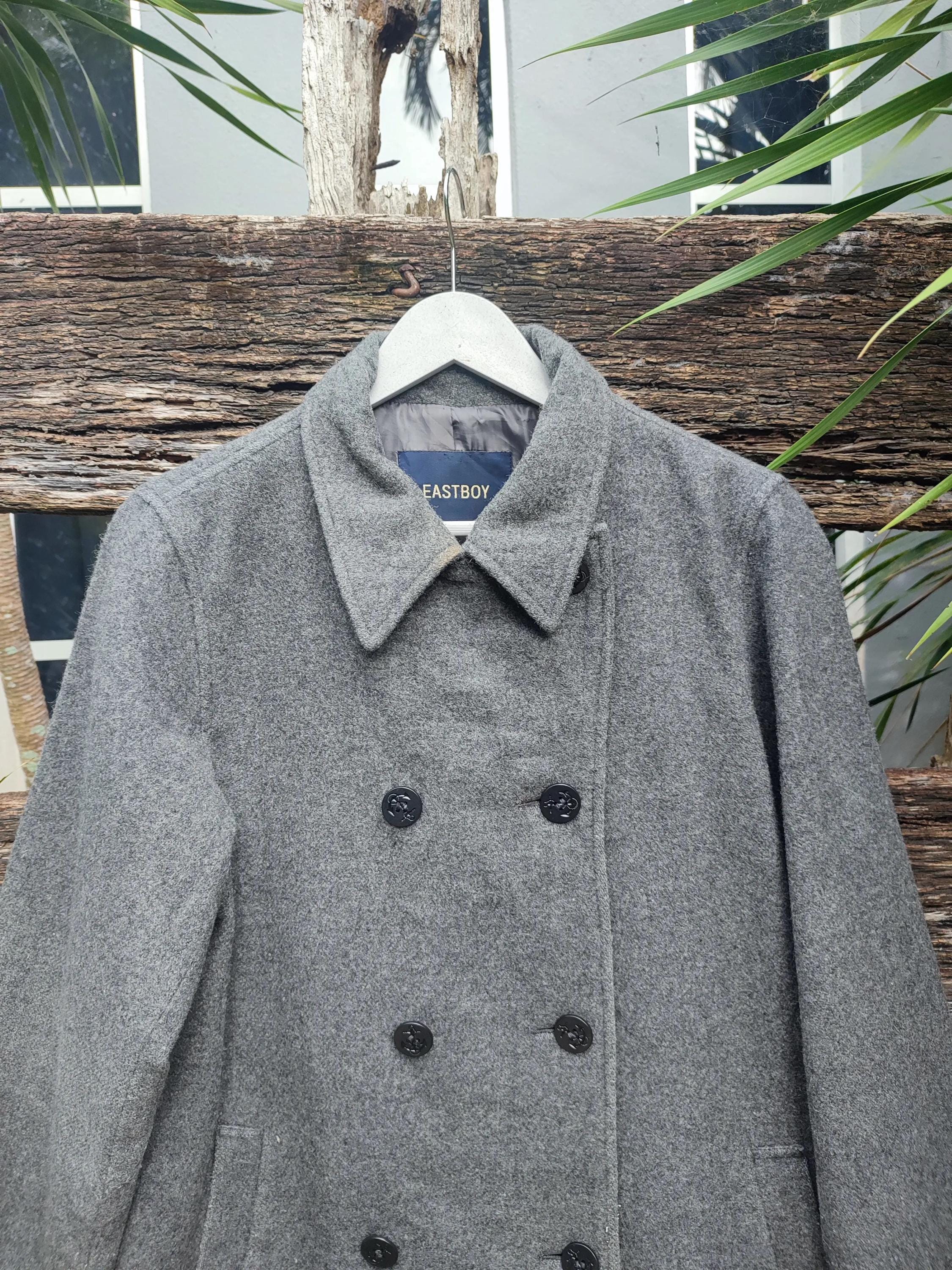 EASTBOY Japanese Wool Blend Peacoat – Classic Grey Double-breasted