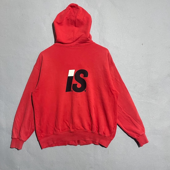 Vintage 90s Issey Miyake is Red Zip Hoodie – Rare Archival Piece