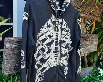 Glad News “x-ray Vision” Skeleton Full-zip Hoodie – Harajuku Punk