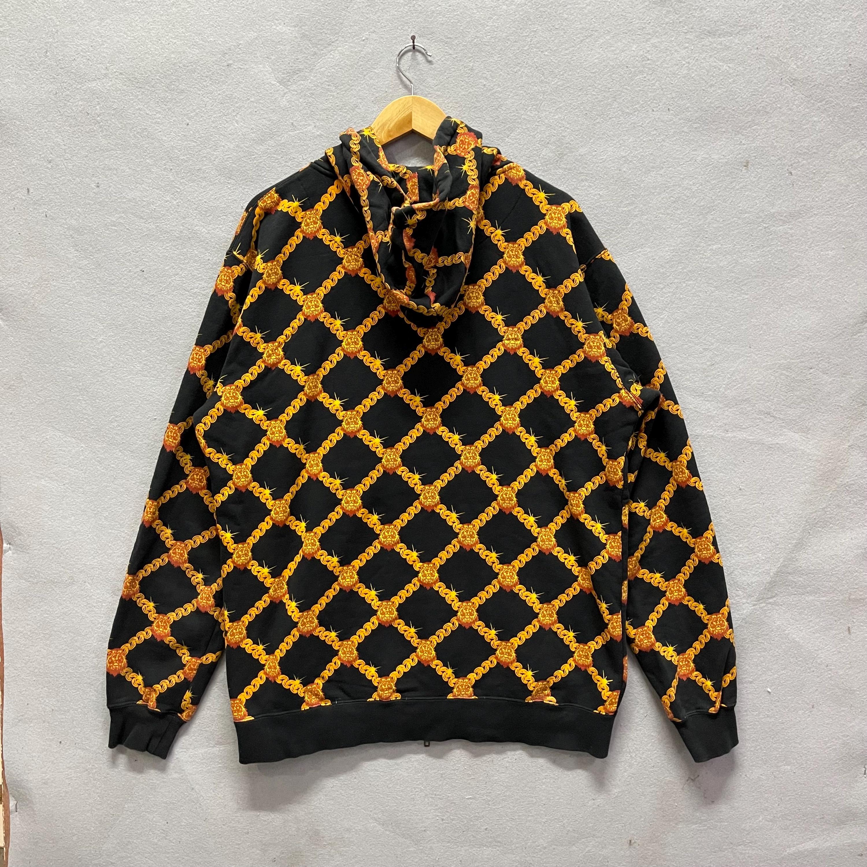 Vintage Mural “chain & Lion” Full Zip Hoodie (studio Murasaki