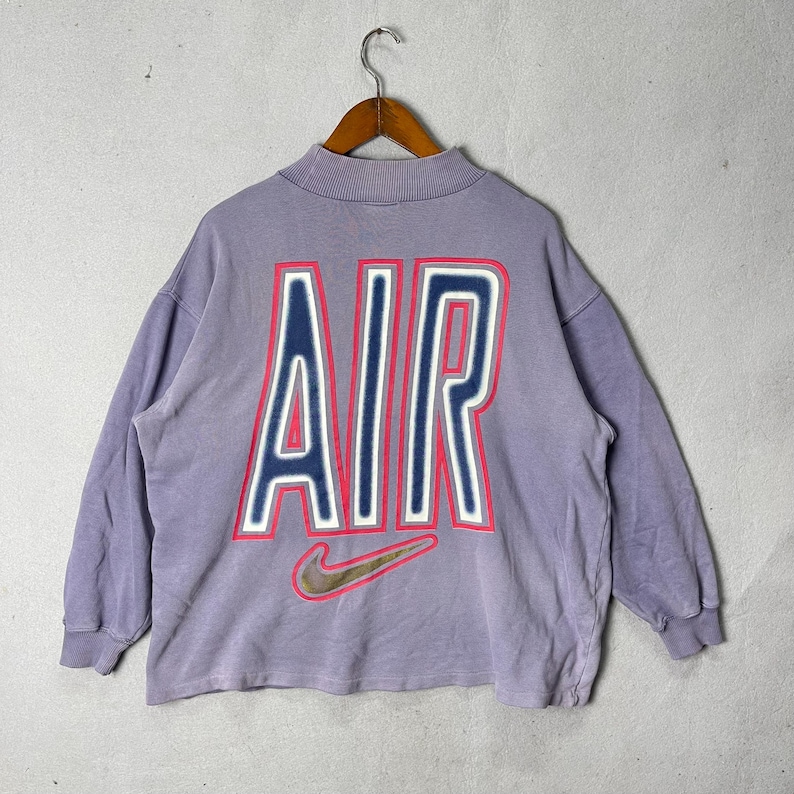 Nike Big Logo AIR Back Spellout Sweatshirt Purple image 1