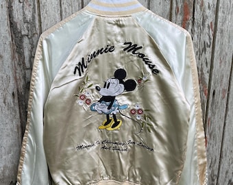 Vintage Walt Disney Minnie Mouse Sukajan Jacket – Embroidered Satin Bomber