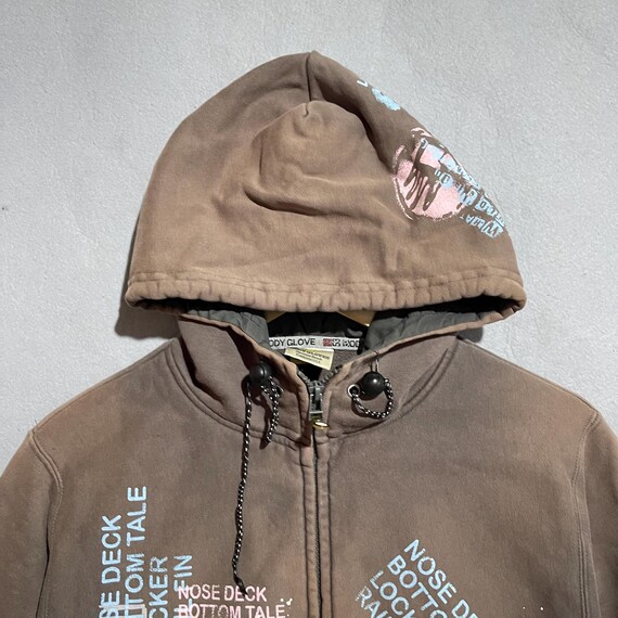 Vintage 1990s Body Glove Full-zip Hoodie (brown Graphic Print) - Etsy