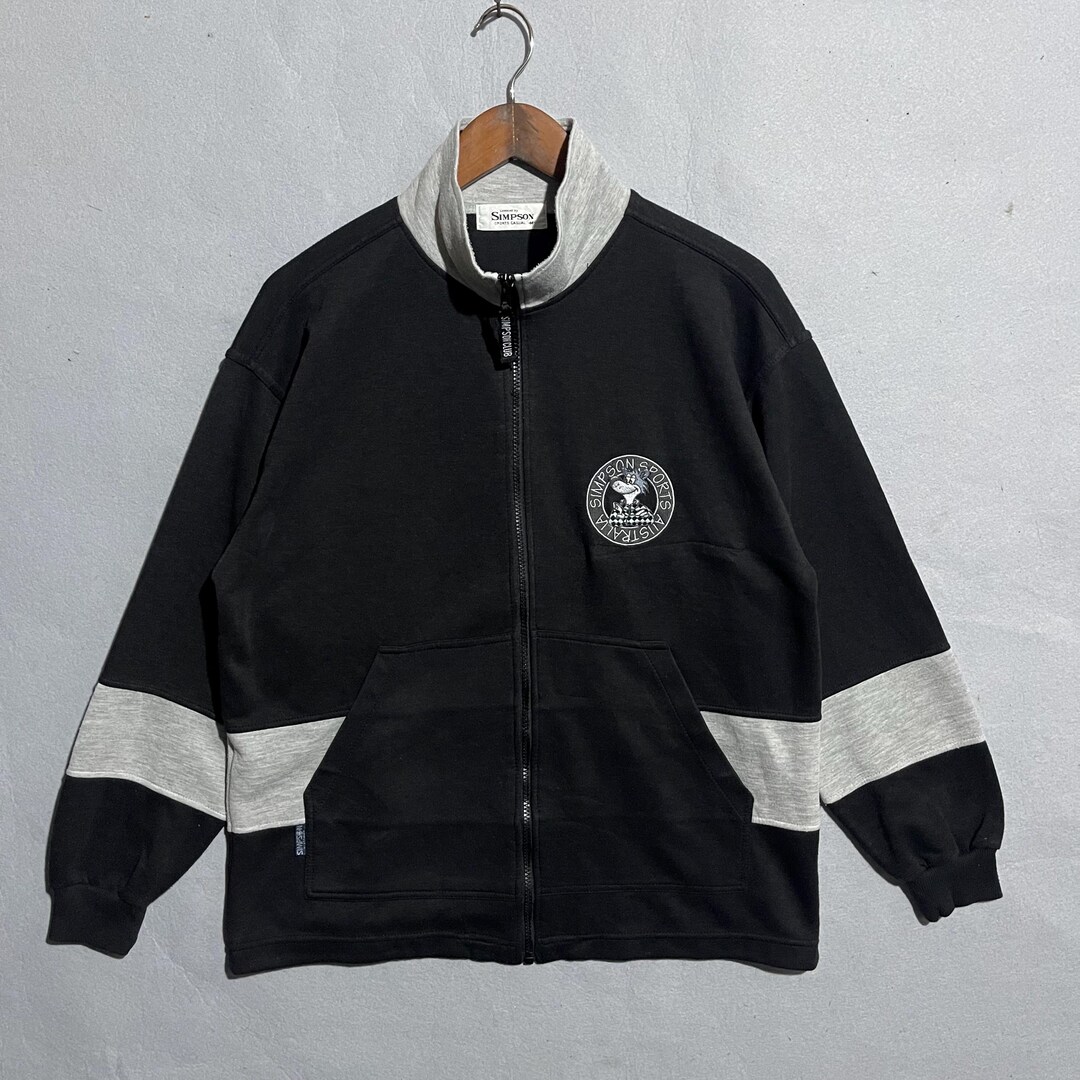 Vintage Simpson Australia Zip Jacket – Black/grey – Size M - Etsy