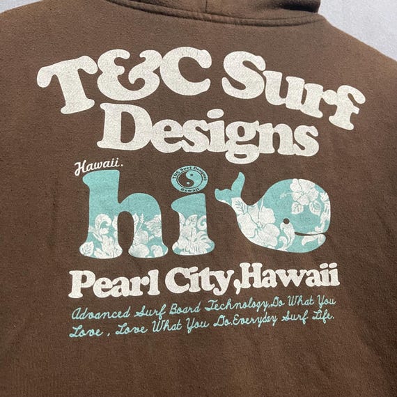 Vintage 90s T&C Surf Designs Hoodie: Pearl City Hawaii Surf Skate