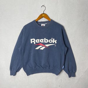 Vintage Reebok-sweater met groot logo en ronde hals