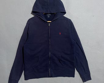 Vintage Y2K Polo Ralph Lauren White Zip up Hoodie Sweatshirt Size