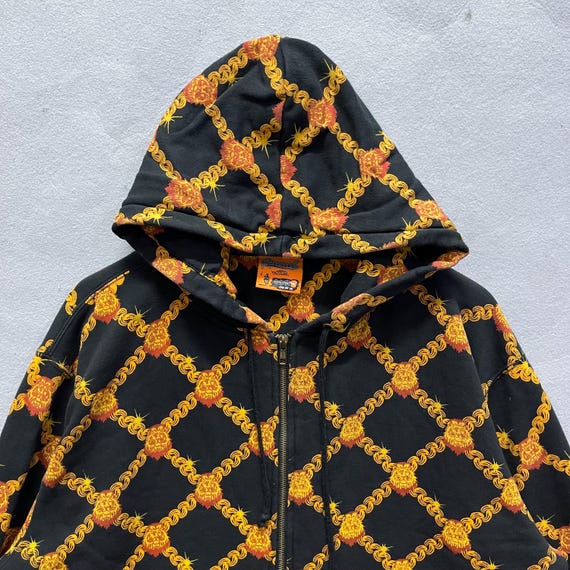 Vintage Mural “chain & Lion” Full Zip Hoodie (studio Murasaki