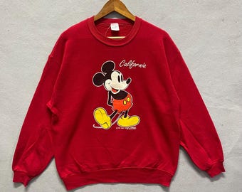 Vintage Mickey Mouse “California” Red Sweatshirt – Velva Sheen (Made in USA)