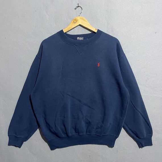 Vintage 1990s Polo by Ralph Lauren Crewneck Sweatshirt (navy Blue